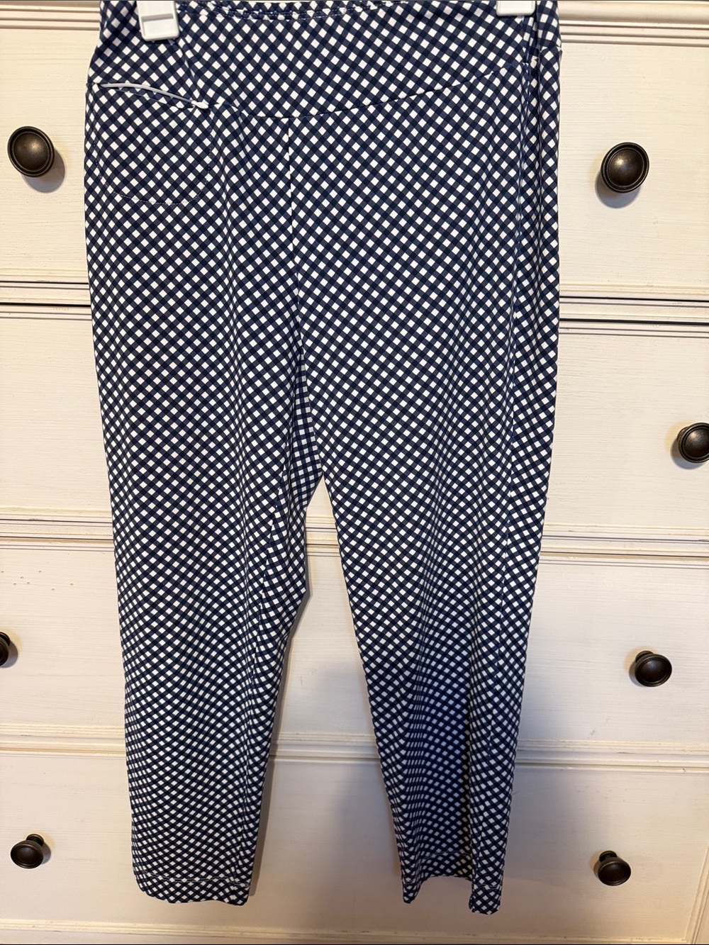 J. McLaughlin Navy and White Checked Pull-On Leggings